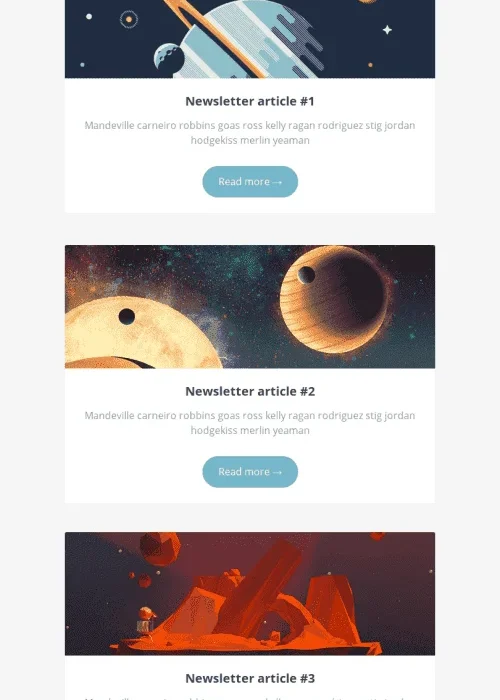 email digest email template “interesting articles” for software & technology industry