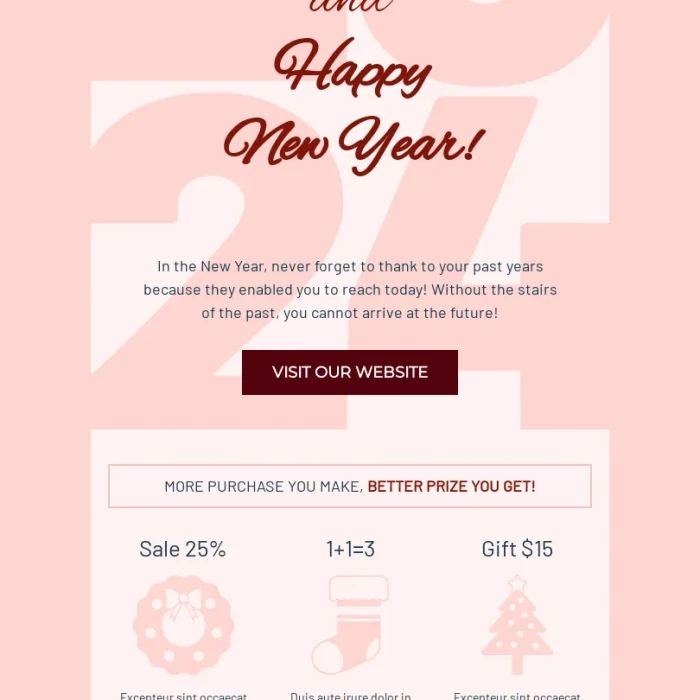 christmas email template “make more purchases” for fashion industry