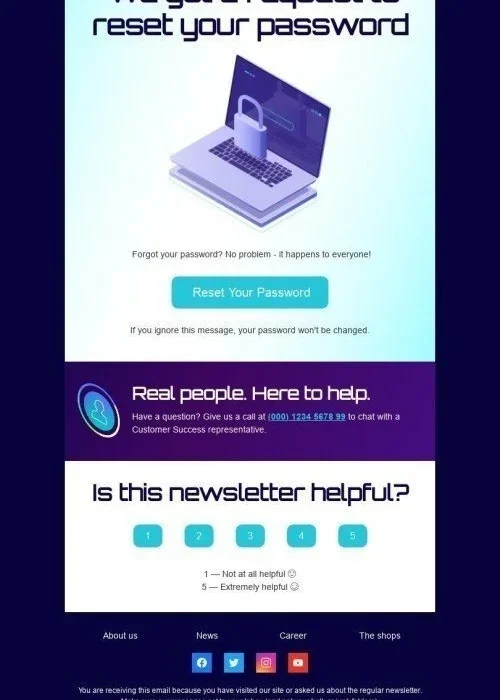 password reset email template “it happens to everyone” for finance industry