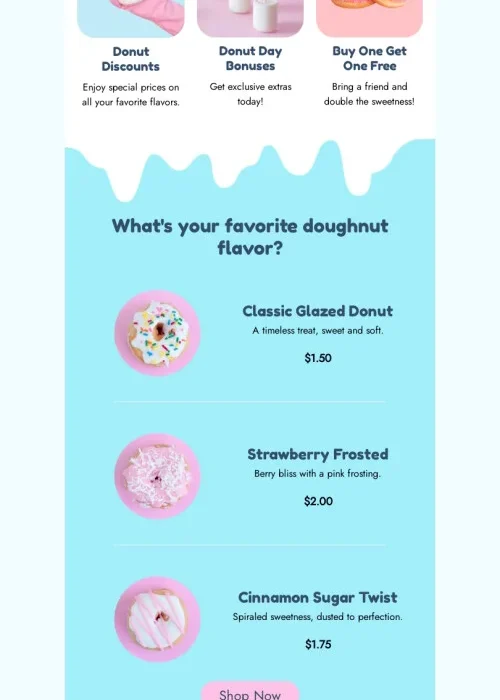 national doughnut day email template “sweet deals” for food industry