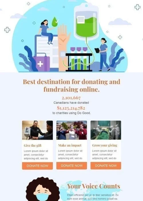 international nurses day email template «give the gift?» for nonprofit industry
