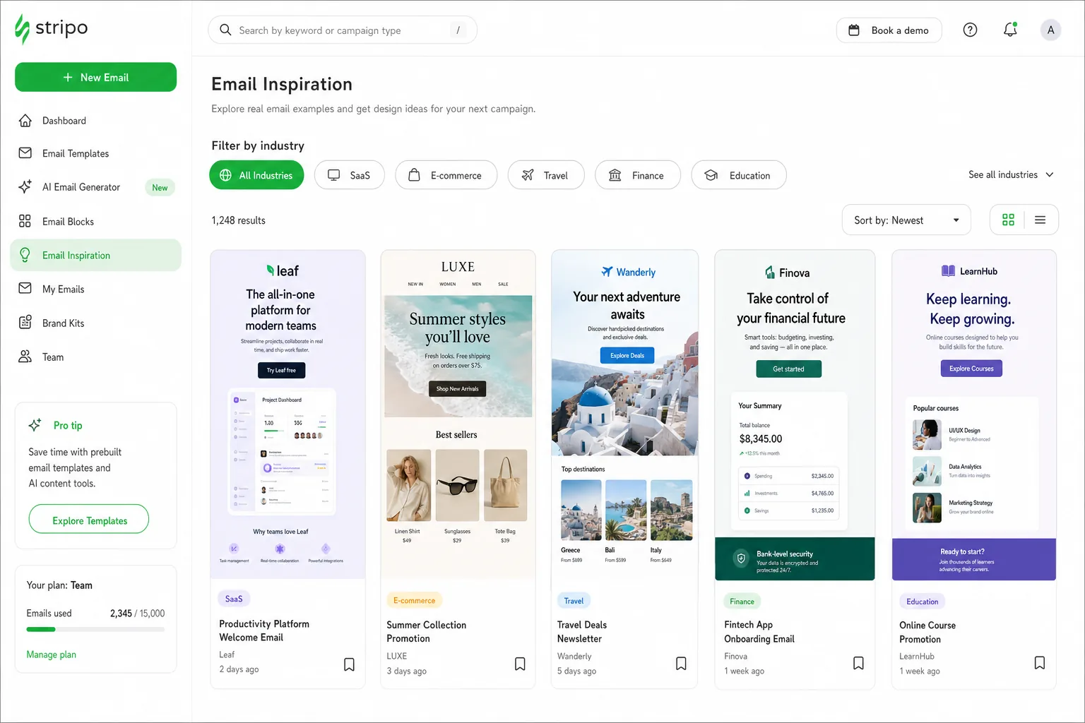 Illustration for Email Design Inspiration by Industry: How Segmented Tools Help Teams Find Relevant Examples Faster